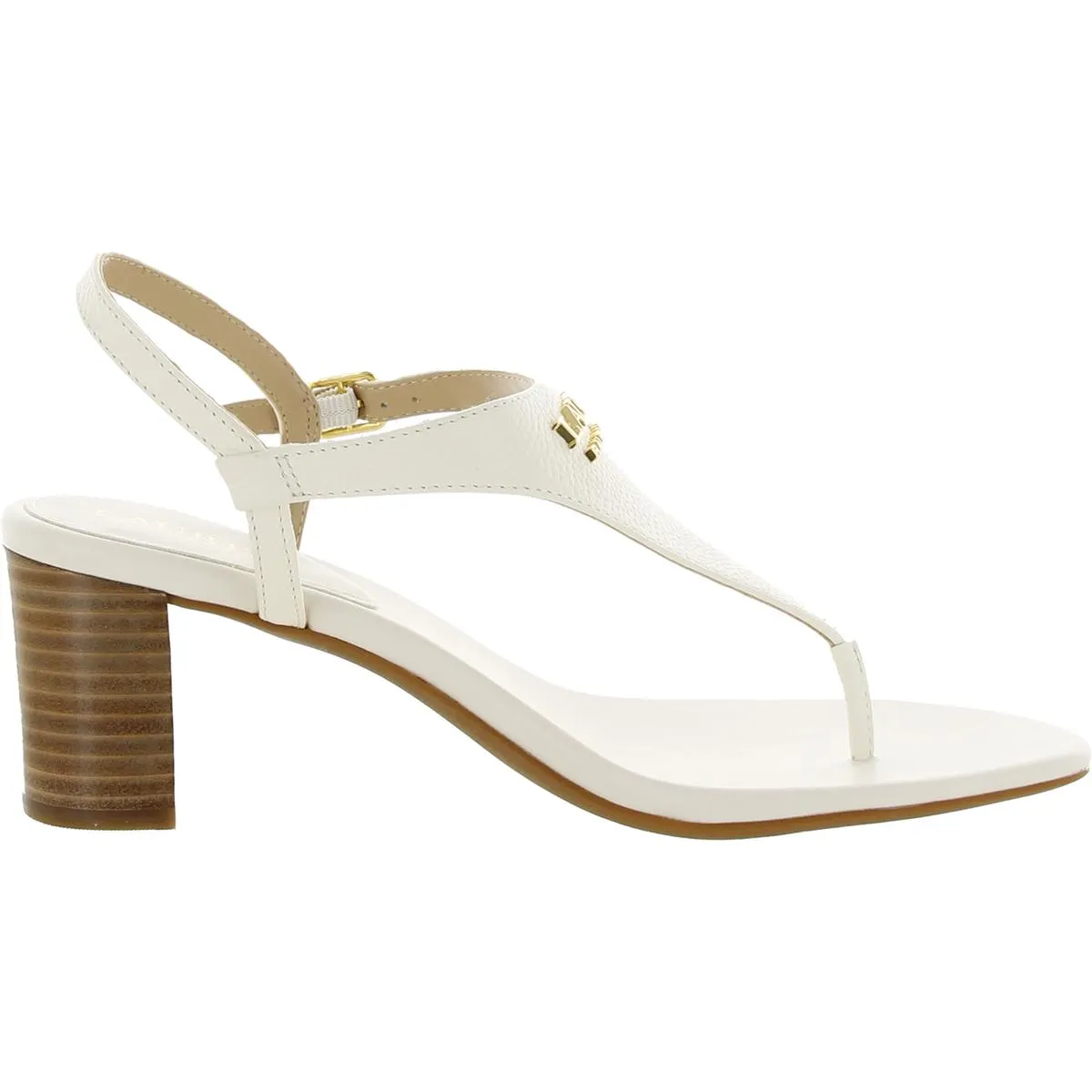 Westcott Womens Pebbled Leather Logo Thong Sandals