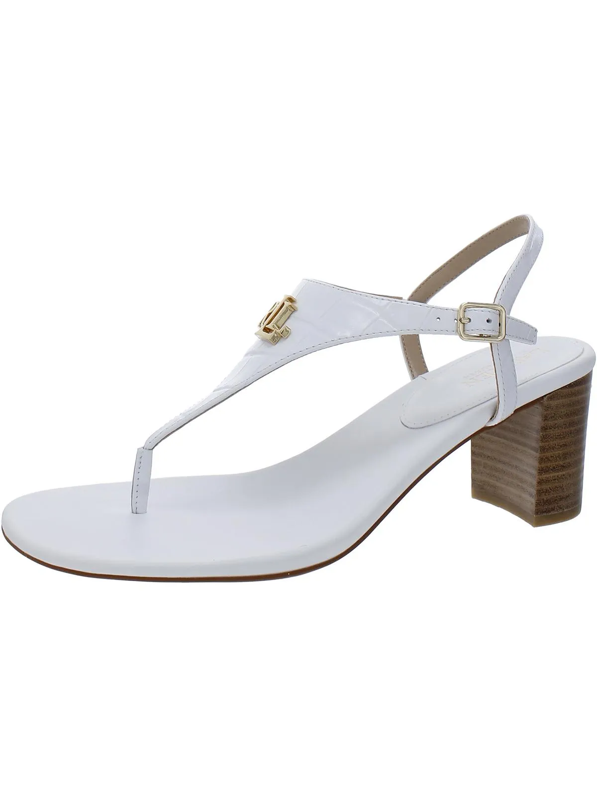 Westcott Womens Pebbled Leather Logo Thong Sandals