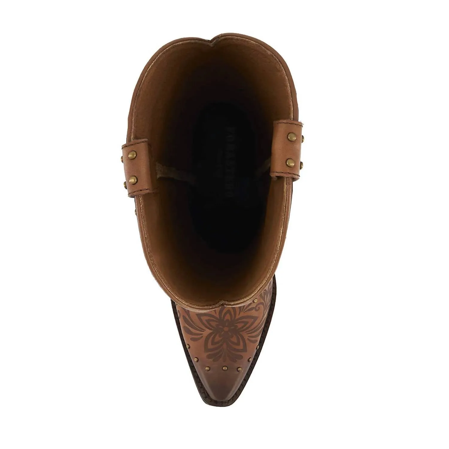 Women Premium Leather Western Boots In Brown