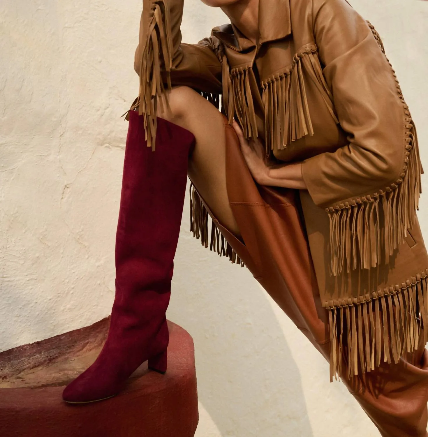 Women's Adry Mid Heel Boots In Burgundy