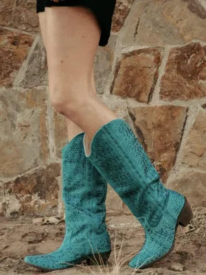 Women's Azul Night Boots In Turquoise