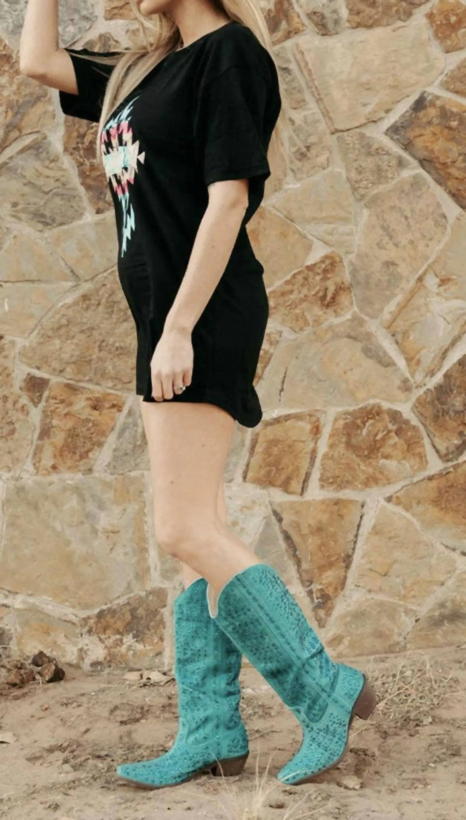 Women's Azul Night Boots In Turquoise
