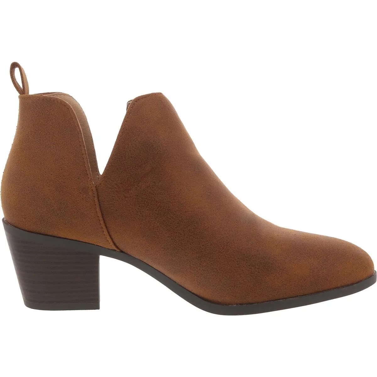 Womens Block Heel Faux Suede Mid-Calf Boots
