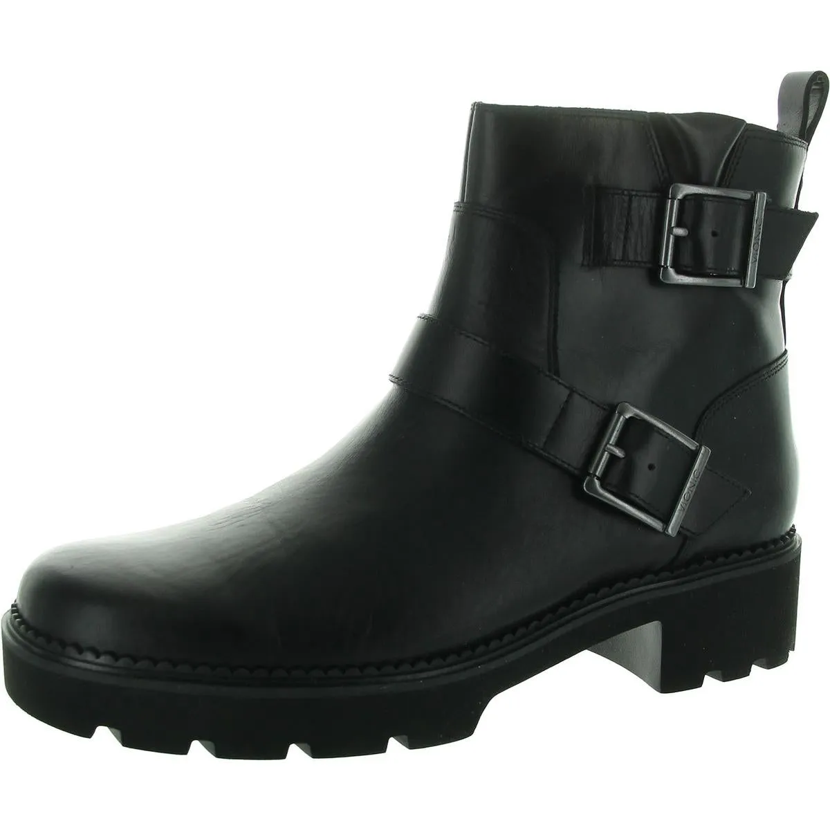 Womens Buckle Leather Booties