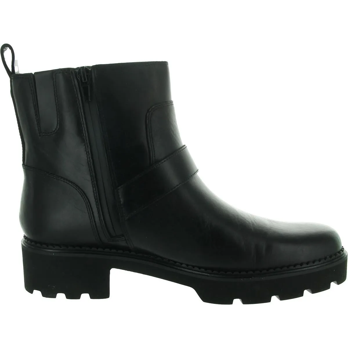Womens Buckle Leather Booties