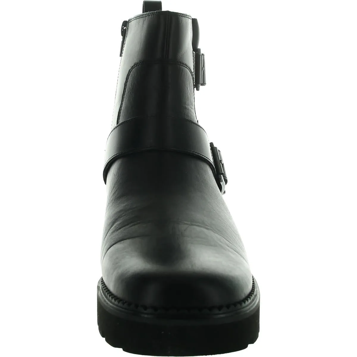 Womens Buckle Leather Booties