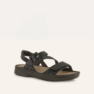 Women's Castelo Sandals - Wide In Soft Black Leather