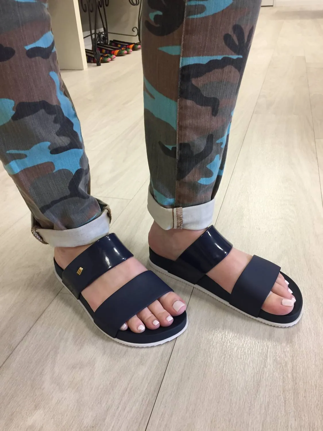 Women's Cosmic Slides In Blue, White