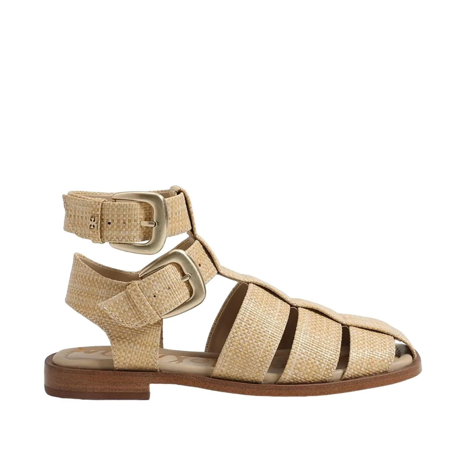 Women's Dawn Ankle Buckle Sandal In Bleached Beechwood Weave