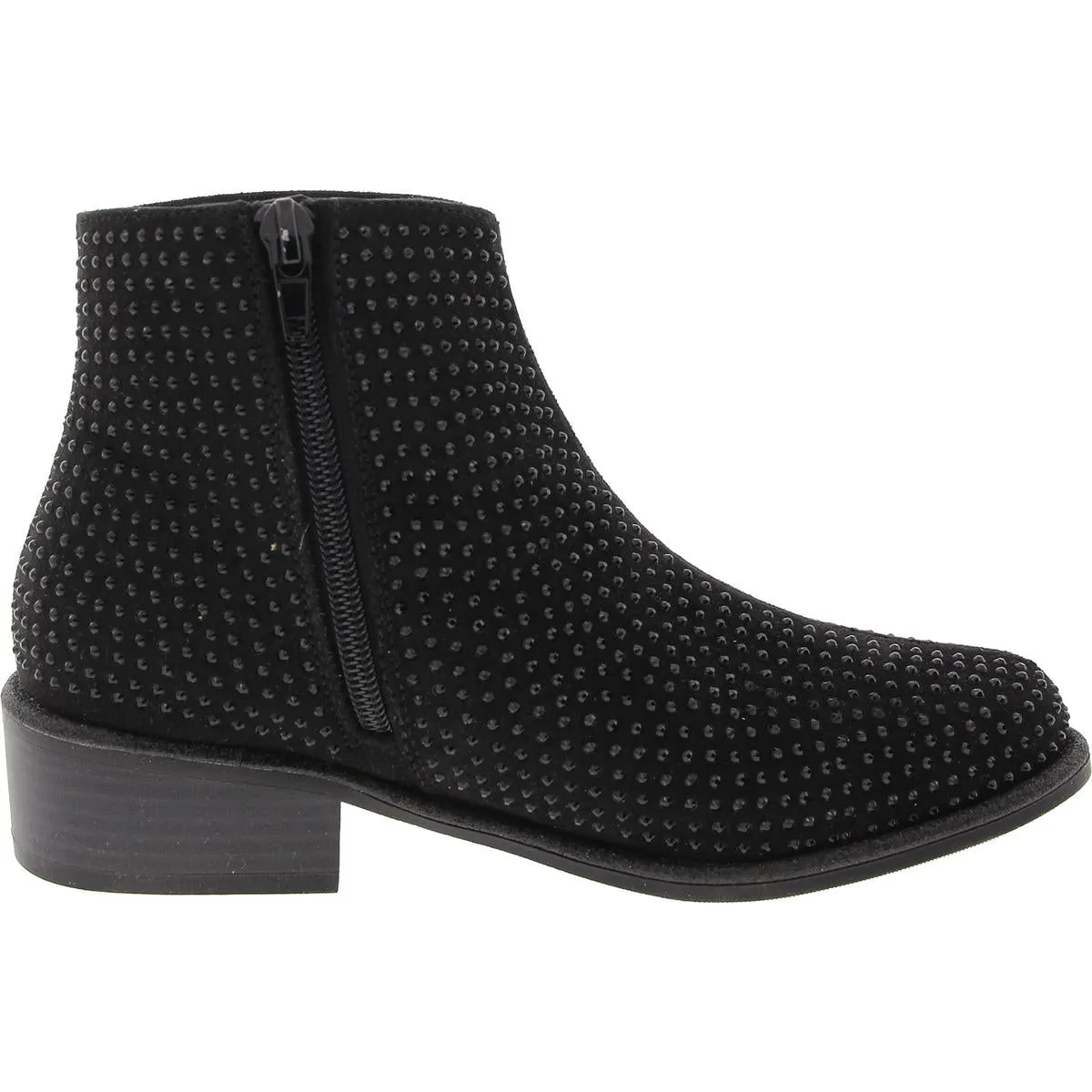 Womens Embellished Faux Suede Ankle Boots