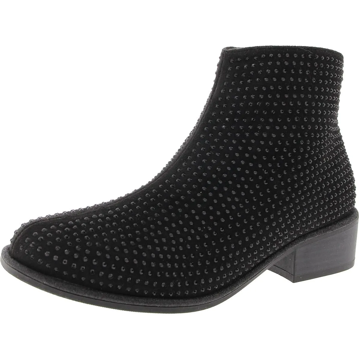 Womens Embellished Faux Suede Ankle Boots