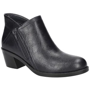Womens Embossed Faux Leather Booties