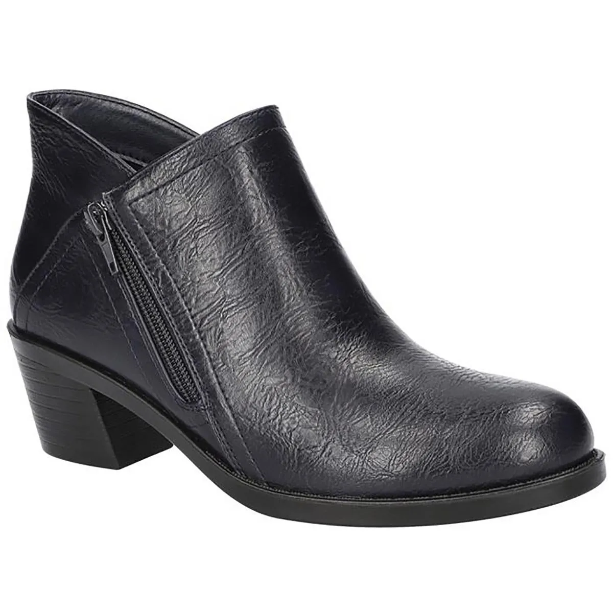Womens Embossed Faux Leather Booties