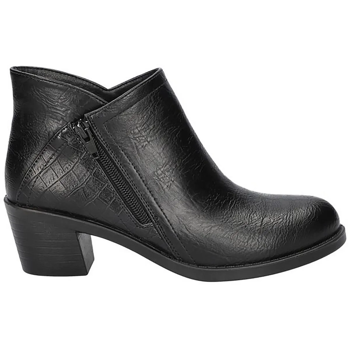 Womens Embossed Faux Leather Booties