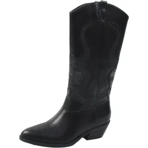 Womens Embroidered Faux Leather Cowboy, Western Boots