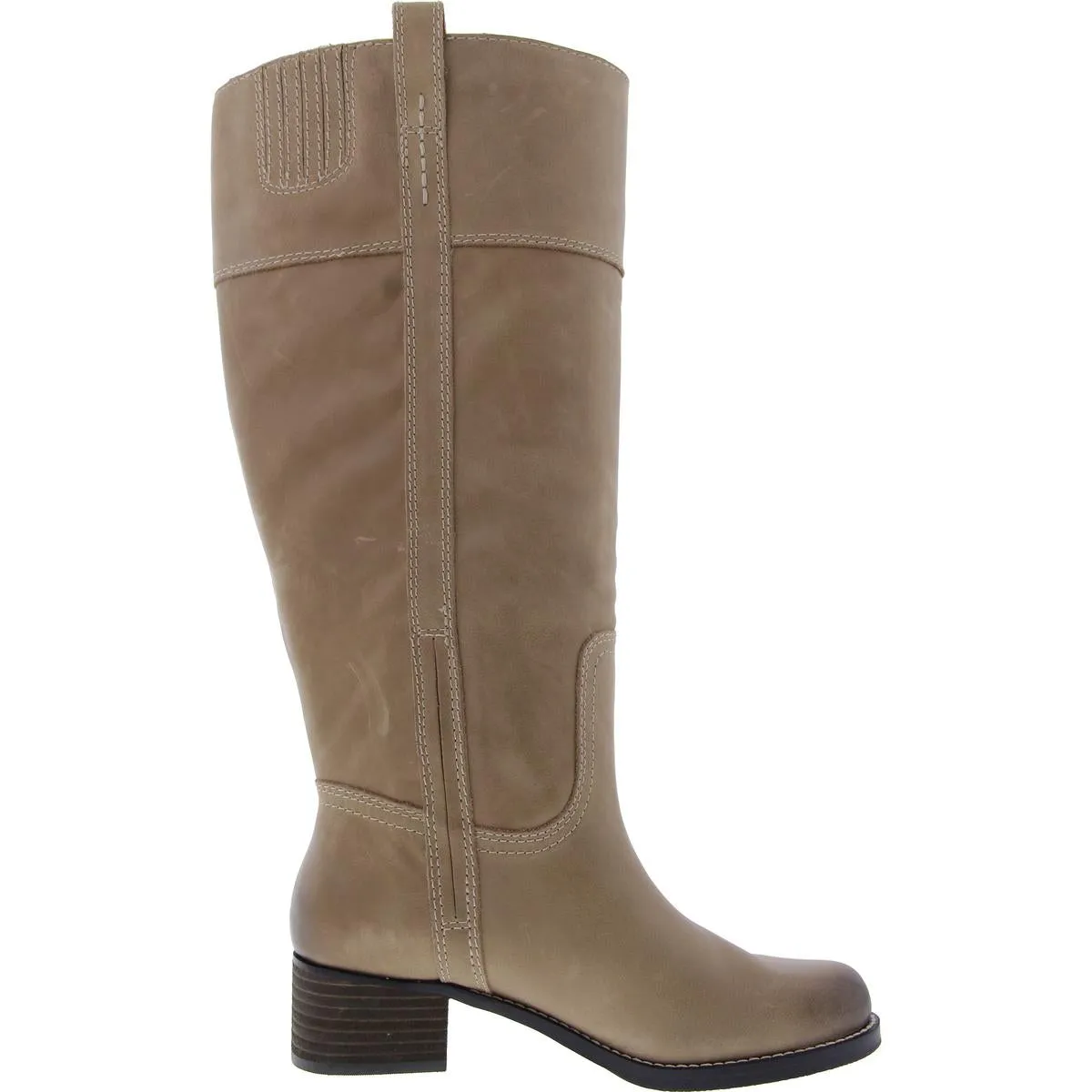 Womens Extra Wide Calf Leather Knee-High Boots