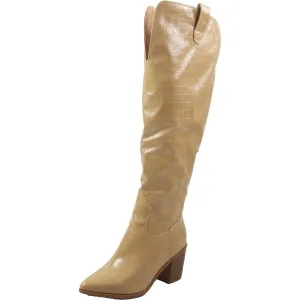 Womens Extra Wide Calf Manmade Knee-High Boots