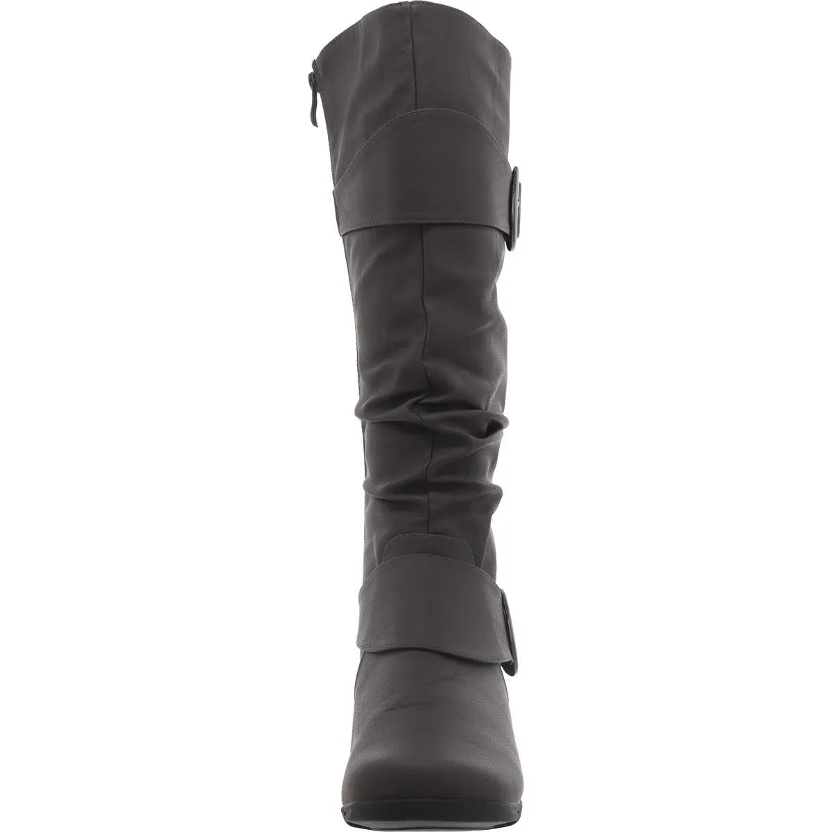 Womens Faux eather Buckle Knee-High Boots