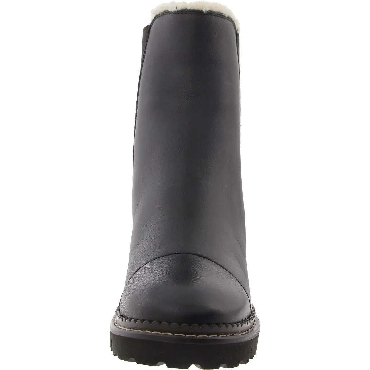 Womens Faux Fur Leather Booties