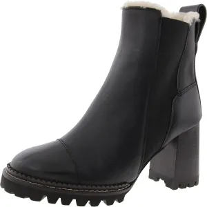 Womens Faux Fur Leather Booties