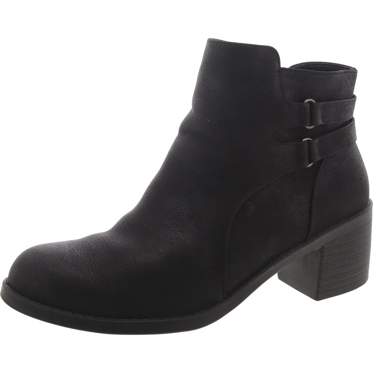 Womens Faux Leather Casual Ankle Boots