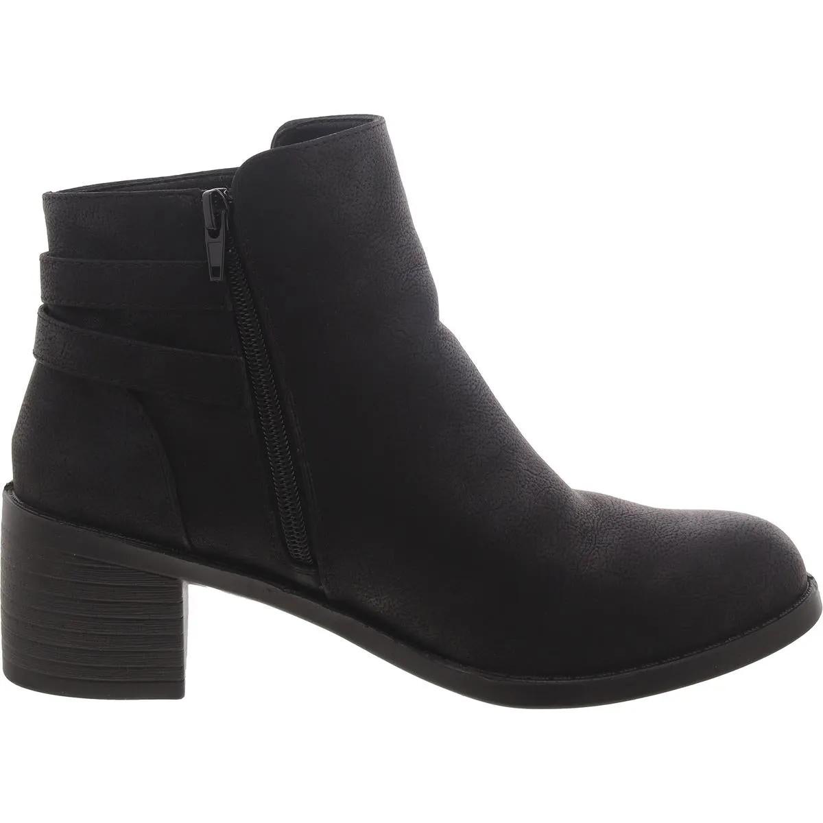 Womens Faux Leather Casual Ankle Boots