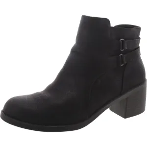 Womens Faux Leather Casual Ankle Boots