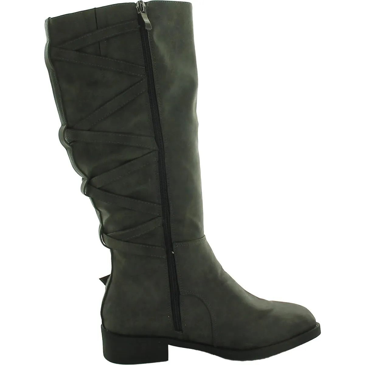 Womens Faux Leather Casual Mid-Calf Boots