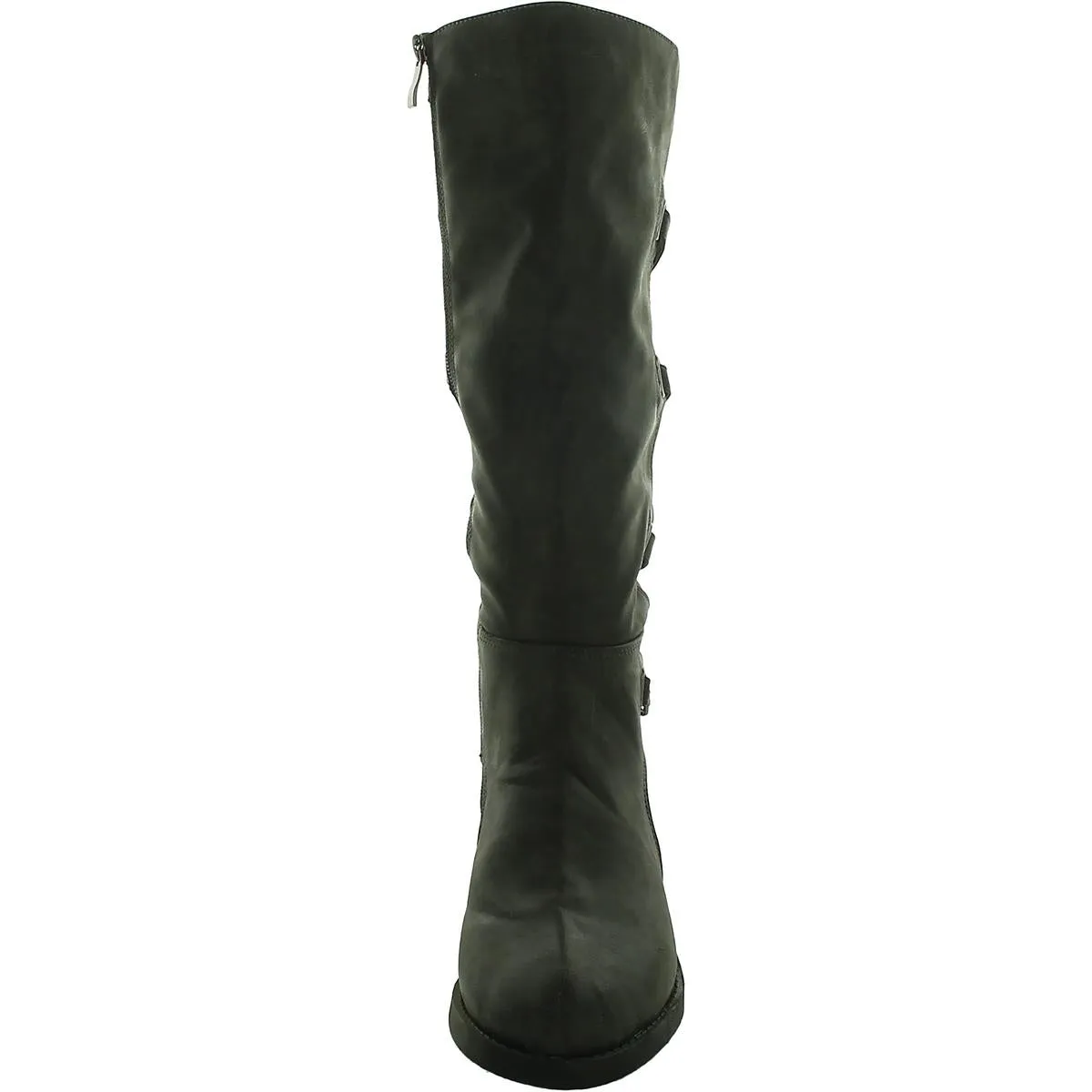 Womens Faux Leather Casual Mid-Calf Boots