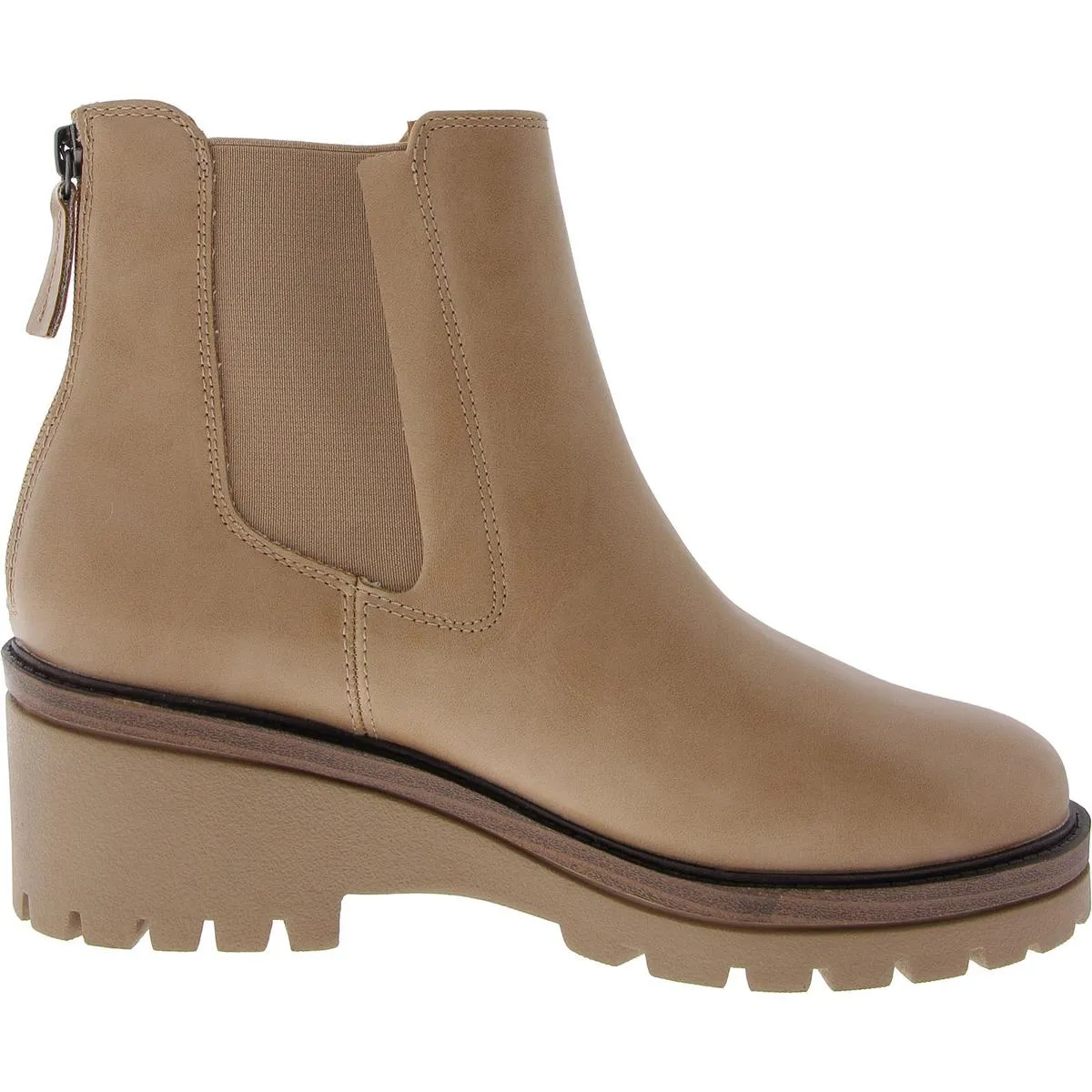 Womens Faux Leather Pull On Ankle Boots