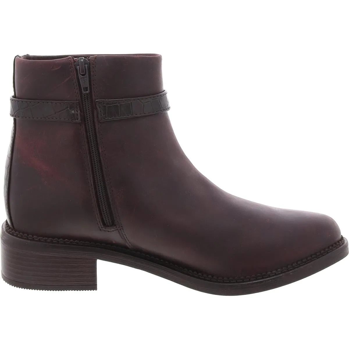 Womens Faux Leather Solid Ankle Boots