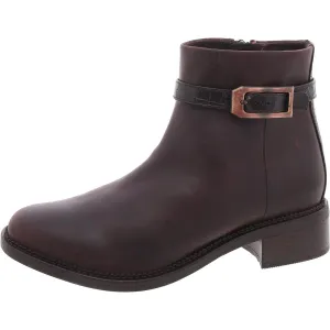Womens Faux Leather Solid Ankle Boots