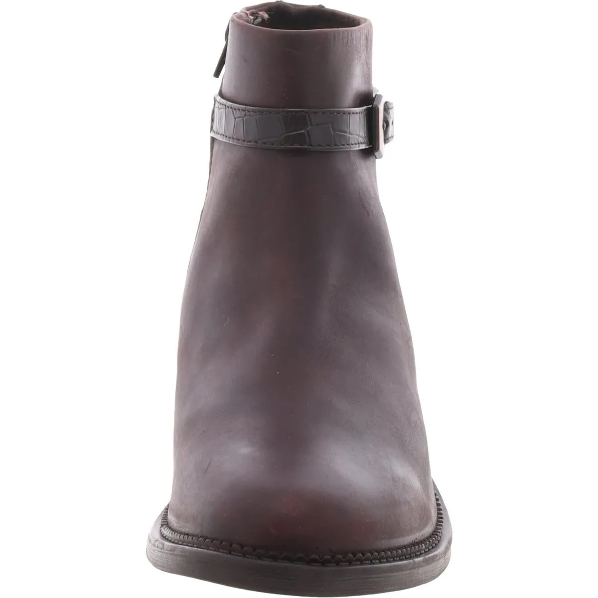 Womens Faux Leather Solid Ankle Boots