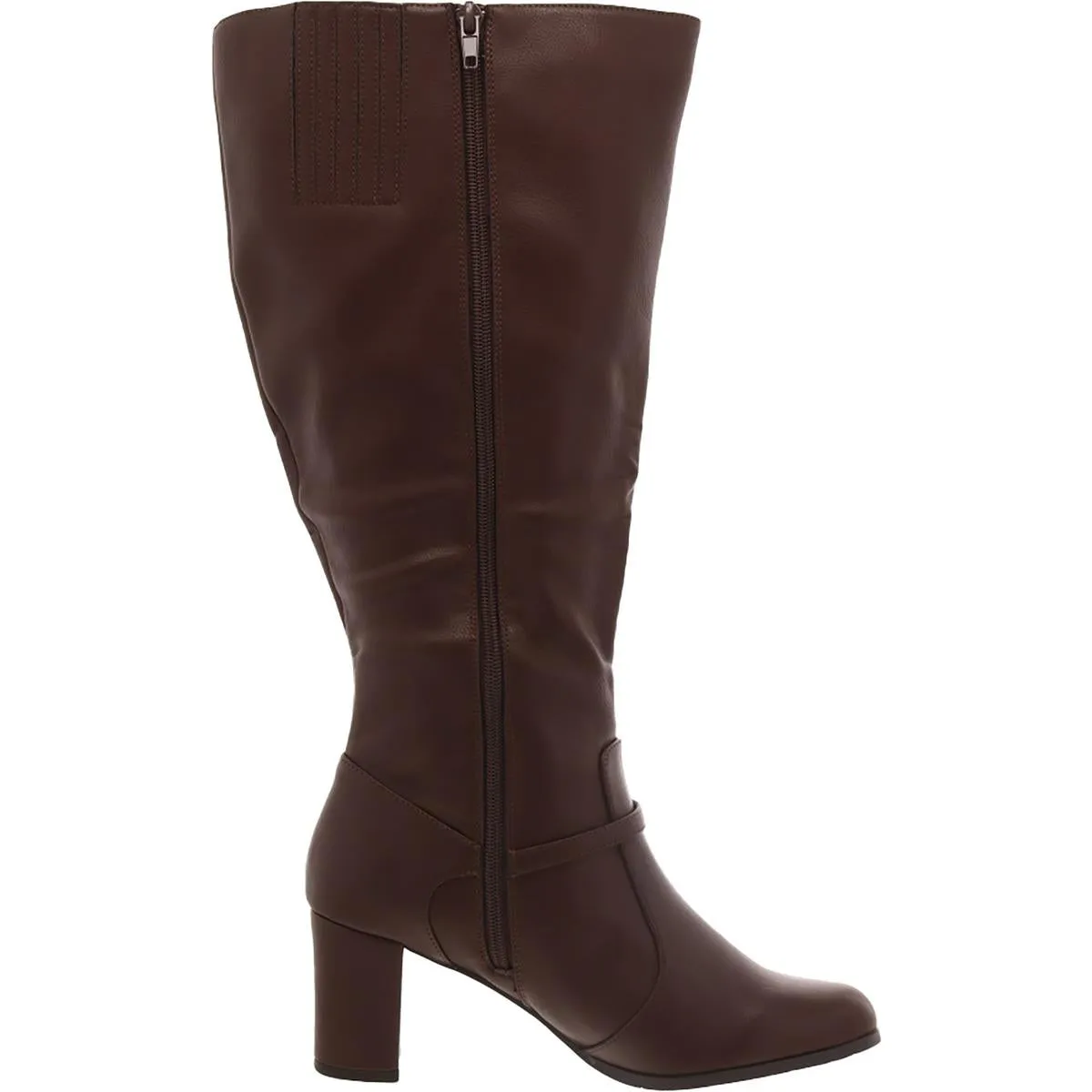 Womens Faux Leather Wide Calf Knee-High Boots