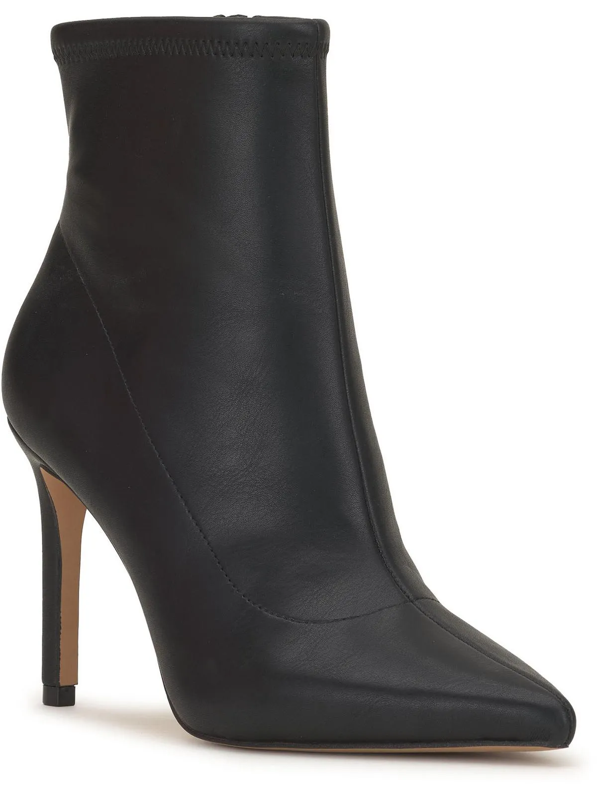 Womens Faux Leather Zipper Booties
