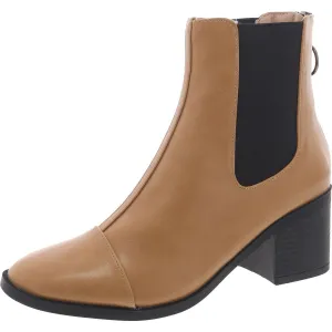 Womens Faux Leather Zipper Chelsea Boots
