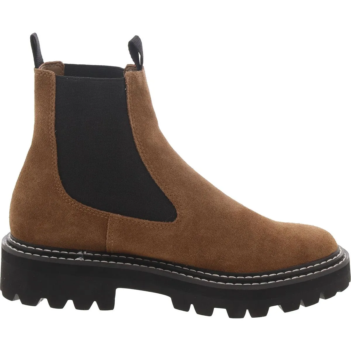 Womens Faux Suede Round Toe Chelsea Boots