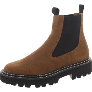 Womens Faux Suede Round Toe Chelsea Boots