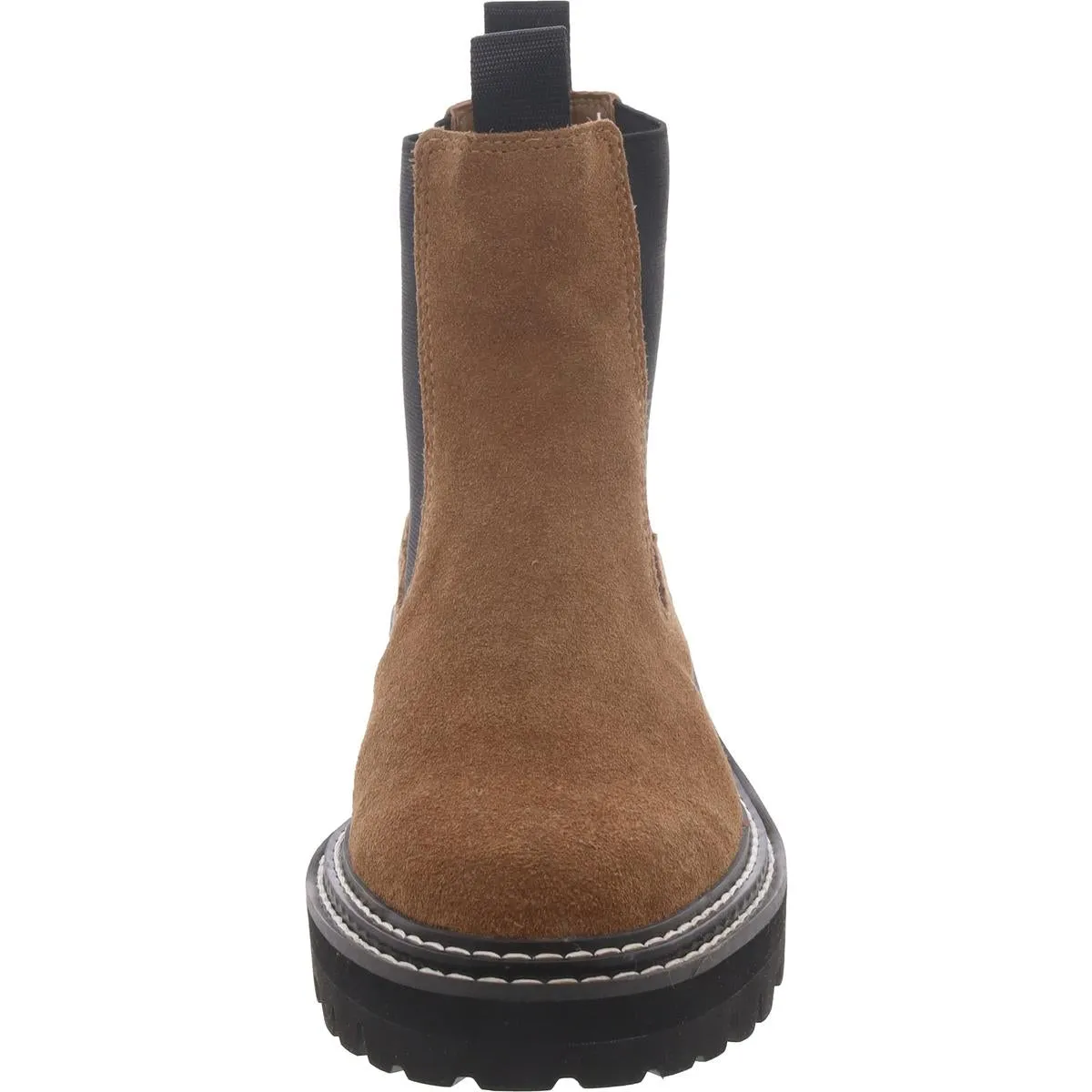 Womens Faux Suede Round Toe Chelsea Boots