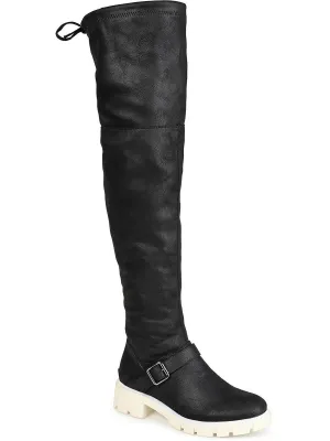 Womens Faux Suede Thigh-High Boots