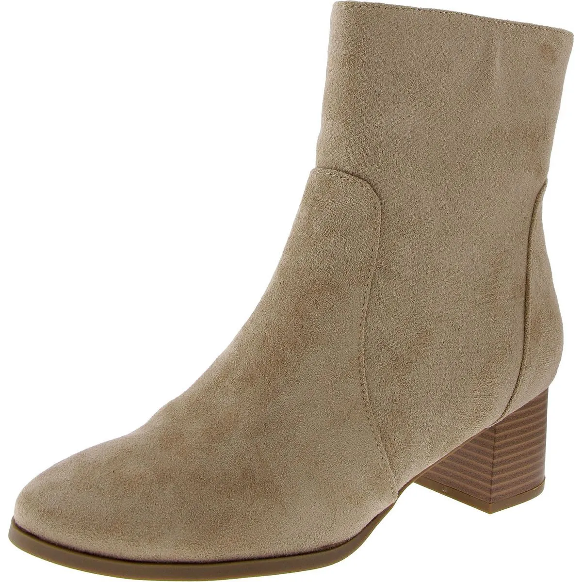Womens Faux Suede Zip Up Ankle Boots