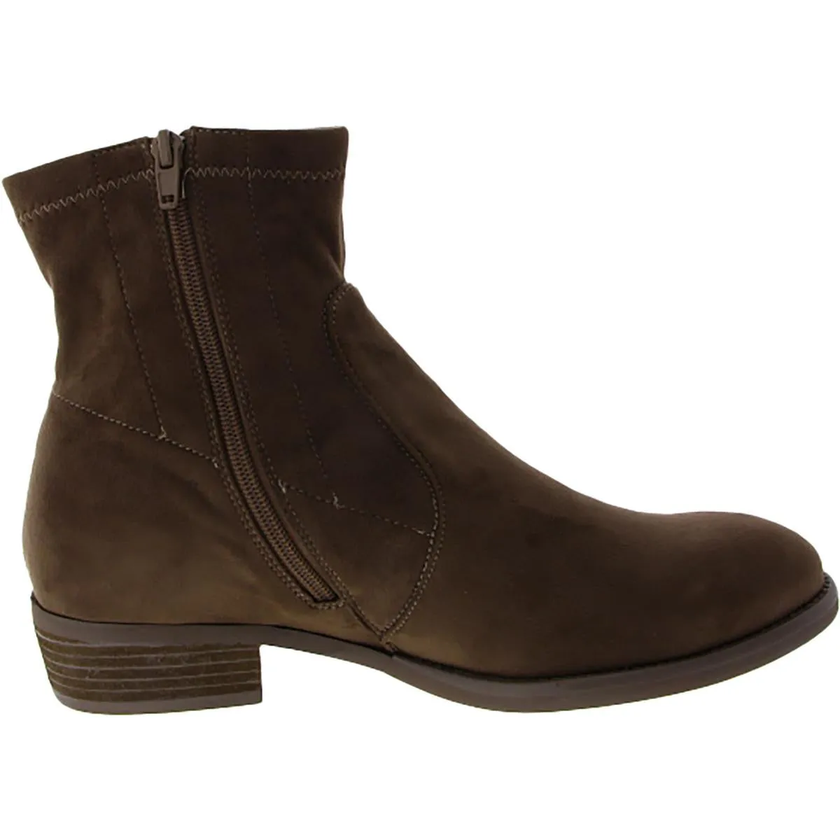 Womens Faux Suede Zipper Ankle Boots