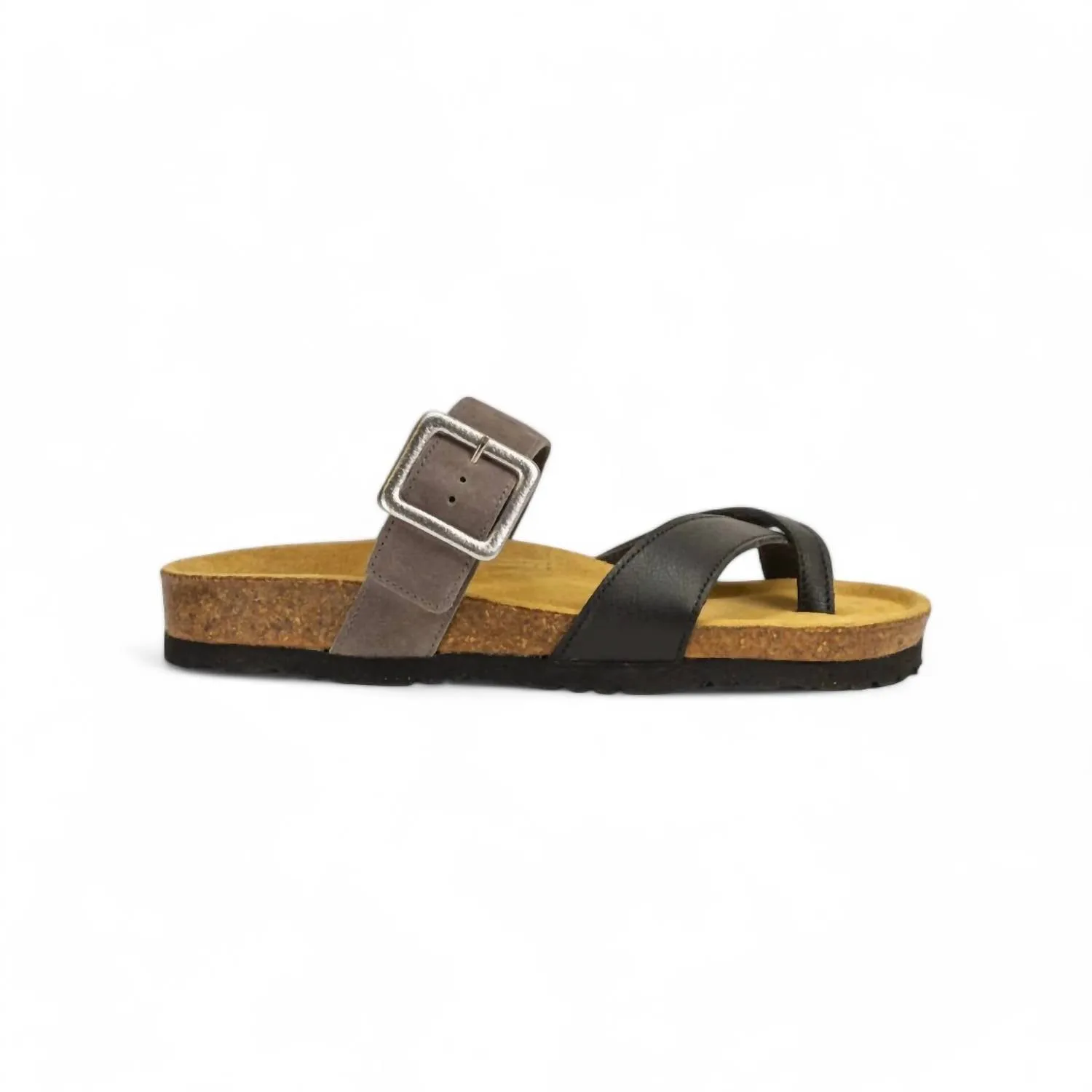 Women's Fresno Sandal In Black/taupe Leather
