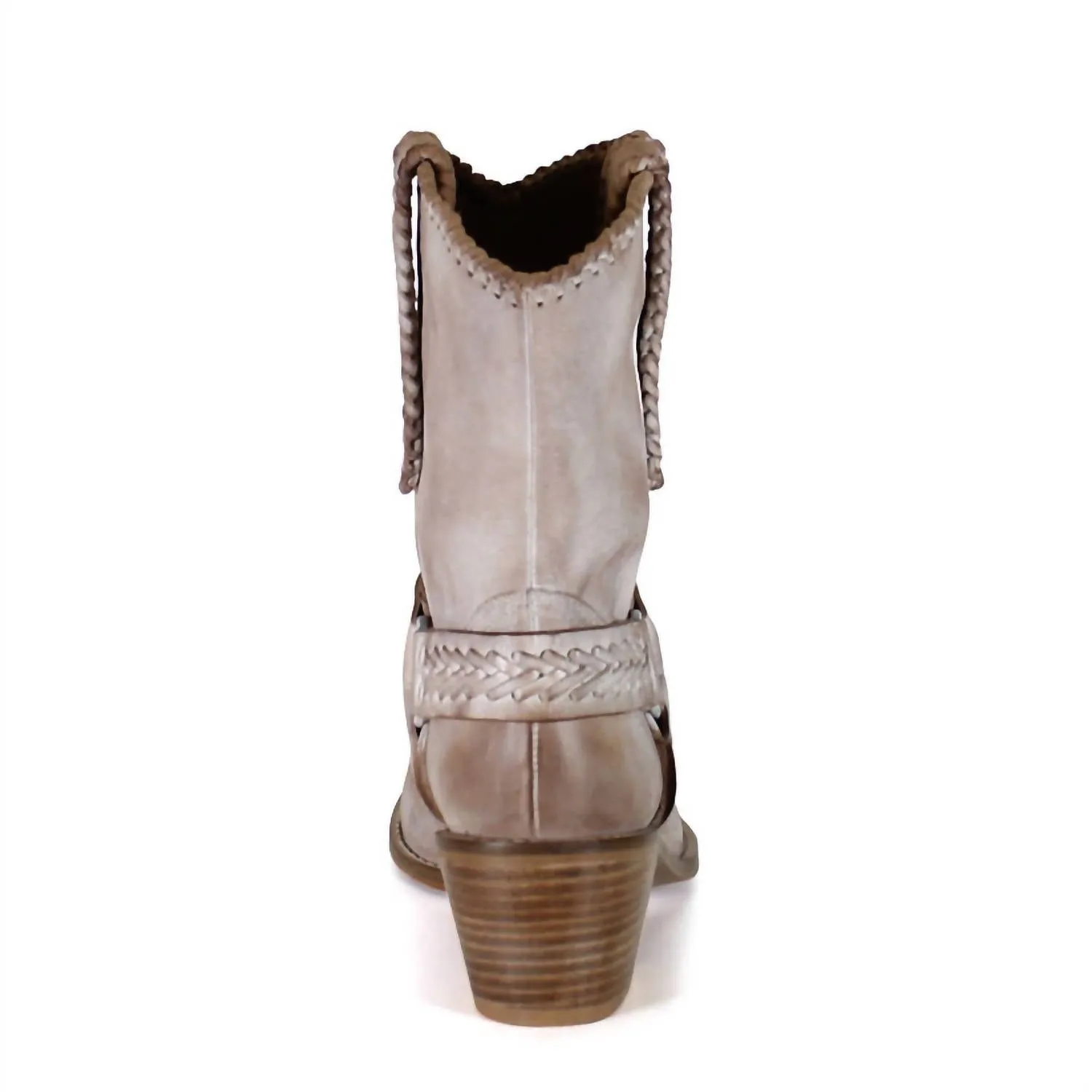 Women's Glass Heart Western Boot In Distress Off White