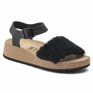 Women's Glenda Natural Leather / Shearling Sandal In Black
