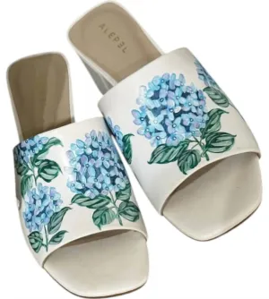 Women's Hand-Painted Hydrangea Heels In White