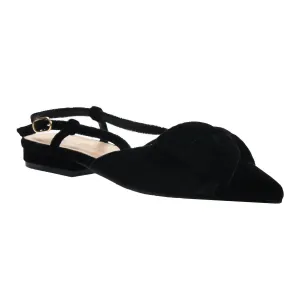 Women's Harmony Bow Slingback Flat Sandal In Black