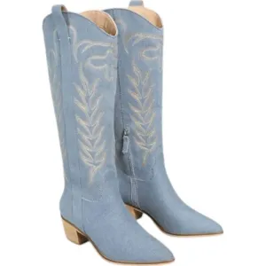 Women's Inlay Boot In Denim