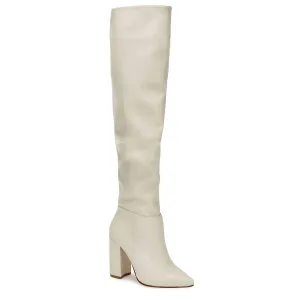 Women's Knee High Heel Boots In Ivory