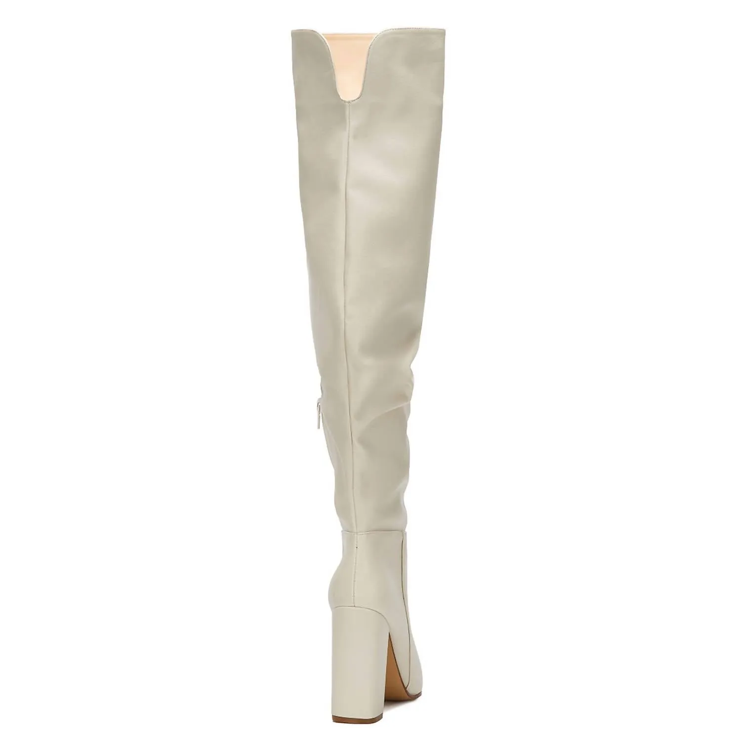 Women's Knee High Heel Boots In Ivory